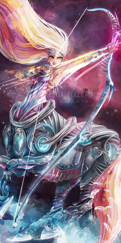 Sagittarius-Cyber zodiac-elisa bellotti illustrator-wp