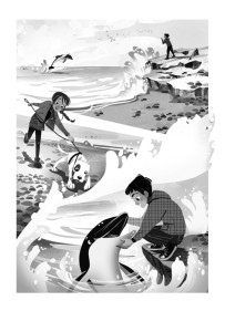 Fumetto - Delfini della patagonia - Le paoline - Ed. san paolo - Il parco delle storie- Prova illustrata. Elisa Bellotti Illustrator